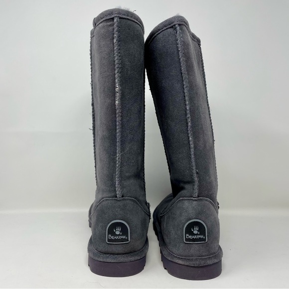 NWOT Blue Grey Bear Paw Cozy Tall Wool Lined Boots - Picture 2 of 15